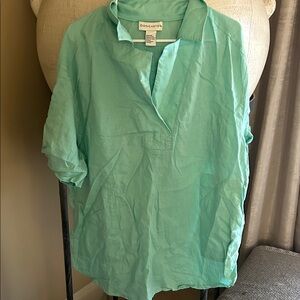 Doncaster Women's Light Teal Button Down Shirt